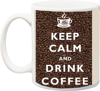 

ME&YOU Keep Calm and Drink Coffee Ceramic Mug(350 ml), Multicolor