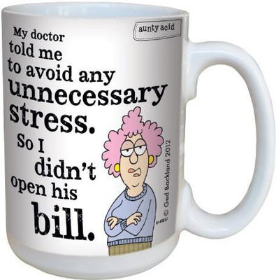 

Tree-Free Greetings Greetings lm43857 Hilarious Aunty Acid Unnecessary Stress by The Backland Studio Ceramic, 15-Ounce Ceramic Mug(60 ml), Multicolor