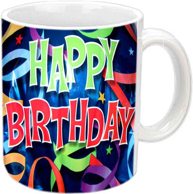 

Raj Laxmi Stylish b'day white Ceramic Mug(350 ml)