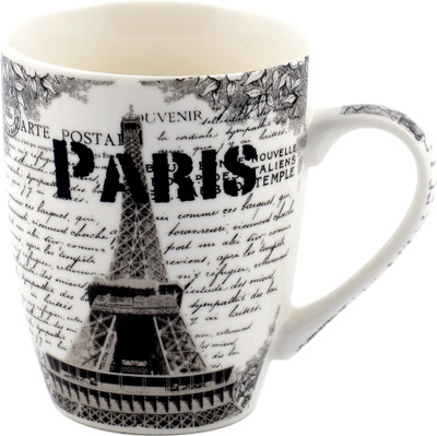 Chrome Paris Ceramic Mug(320 ml), Black;white