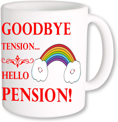 

PhotogiftsIndia Good Bye Tension Coffee Ceramic Mug(350 ml), Multicolor
