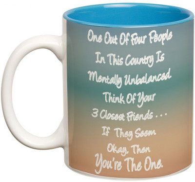 

Prithish You're The One Double Color Ceramic Mug(330 ml), Multicolor