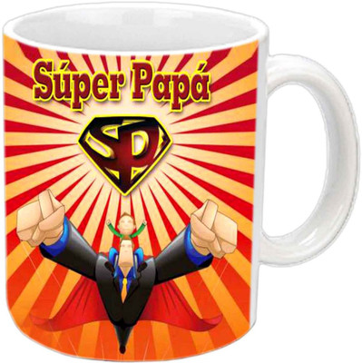 

Raj Laxmi SUPERPAPA White Ceramic Mug(350 ml)