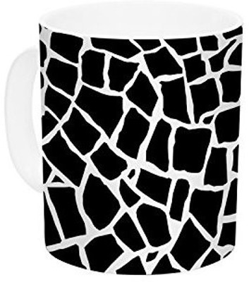 

Kess InHouse InHouse Project M British Mosaic Black Ceramic Coffee, 11 oz, Multicolor Ceramic Mug(60 ml)