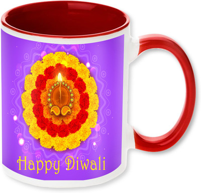 

Heyworlds happy diwali gifts 47 Ceramic Mug(325 ml), Multicolor