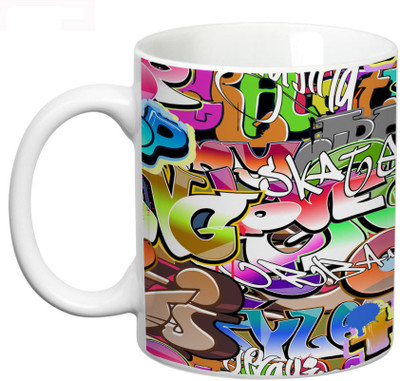 

Prithish Grafitti Design 1 Ceramic Mug(330 ml), Multicolor