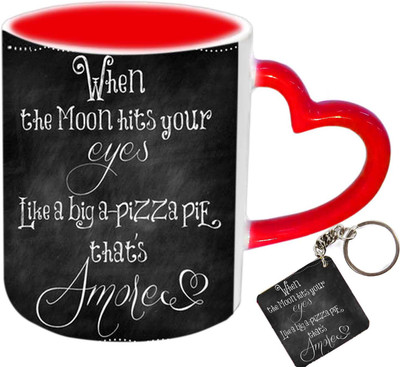 

Raj Laxmi black qoute keyring red handle valentine Ceramic Mug(350 ml)