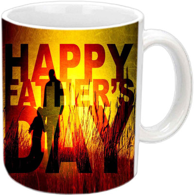 

Raj Laxmi Wonderful Sunset Design Fathers Day Wishes White Ceramic Mug(350 ml)