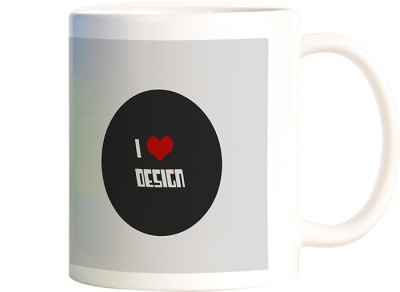 

Rangeele Inkers I Love Design Ceramic Mug(300 ml), Multicolor