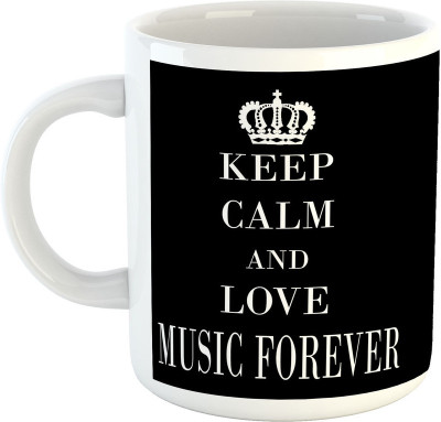 

Deeher Gifts Keep calm and love music forever design2 Ceramic Mug(330 ml), Black;white