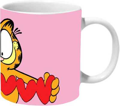 

Mooch Wale Garfield Love Ceramic Mug(325 ml), Multicolor