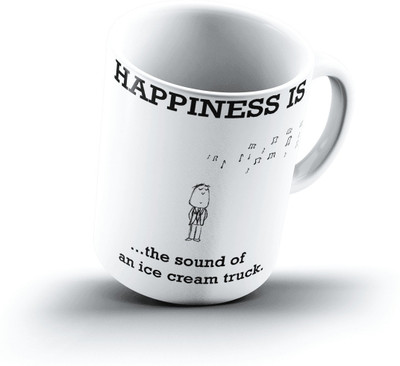 

Ucard Happiness Is1107 Bone China, Ceramic, Porcelain Mug(325 ml), Multicolor