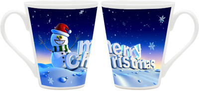 

Homesogood Enjoy Christmas Ceramic Mug(355 ml, Pack of 2)