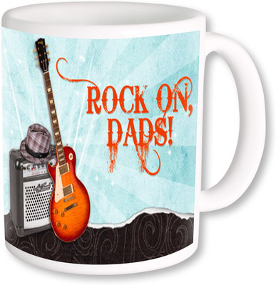 

PhotogiftsIndia Rock On Dads Ceramic Mug(325 ml), Multicolor