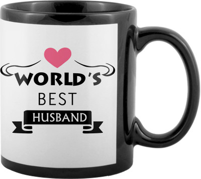 

SKY TRENDS World's Best Gifts For Valentine Girlfriend Boyfriend Friend Husband Wife Anniversary & Birthday Design Code 132 Ceramic Mug(325 ml), Black