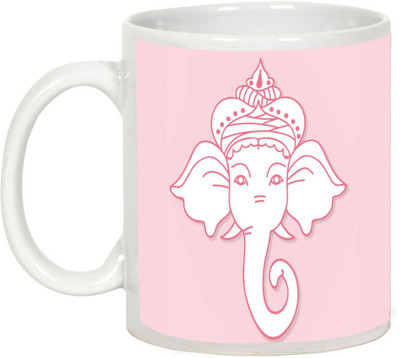 

AllUPrints Gifts For Diwali - Lord Ganesha Blessings On Deepawali Ceramic Mug(325 ml), White