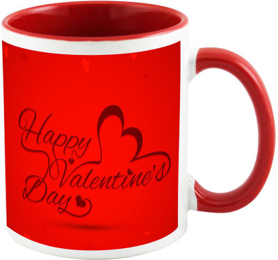 

AllUPrints Happy Valentine Day Red Ceramic Mug(325 ml)