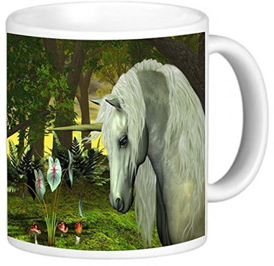 

Rikki Knight LLC Knight Photo Quality Ceramic Coffee, 11 oz, Golden Unicorn Ceramic Mug(60 ml), Multicolor