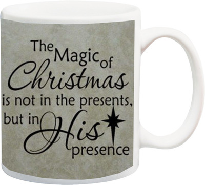 

ME&YOU Gift for Him/Boyfriend/Friend;The Magic of Christmas is in His Presence Ceramic Mug(325 ml), Multicolor