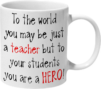 

Mooch Wale Teacher Hero Ceramic Mug(325 ml), Multicolor