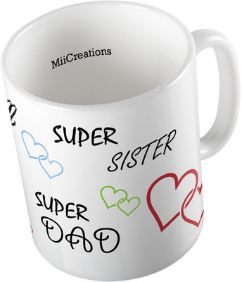 

MiiCreations Printed ,Family Love Collarge Ceramic Mug(325 ml), Multicolor
