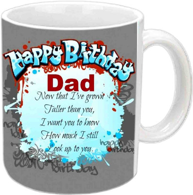 

Raj Laxmi Happy B'day Papa With Good Lines White Ceramic Mug(3.5 ml)
