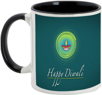 

AllUPrints Diwali Gifts - Wish You Peace And Prosperity On Deepawali Ceramic Mug(325 ml), Black