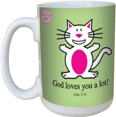 

Tree-Free Greetings Greetings lm44257 Happy Cat: John 3:16 Ceramic with Full-Sized Handle, 15-Ounce Ceramic Mug(60 ml), Multicolor