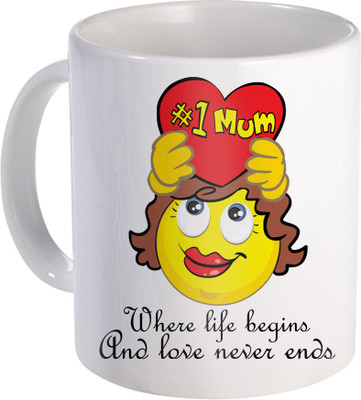 

SKY TRENDS Mother's Day Gift Printed Coffee Best Present For Mom Ceramic Mug(350 ml), Multicolor