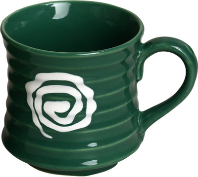 

Caffeine Coffee in Green & White Doodle Platform (Set of 1 Ceramic Mug(400 ml)
