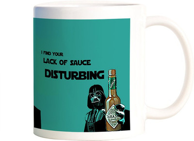 

Rangeele Inkers Darth vader Lack Of Sauce Ceramic Mug(300 ml), Multicolor