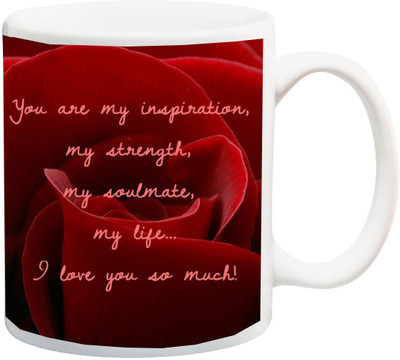 

ME&YOU Gift for Husband/Wife/Mom/Dad/Couples/Lover;My Life I love you so much ,Printed Ceramic Mug(325 ml), Multicolor
