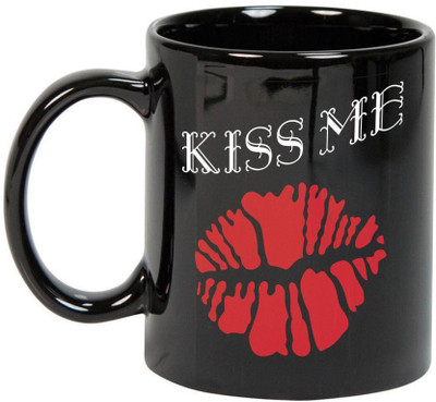 

Prithish Kiss Me Black Ceramic Mug(330 ml)