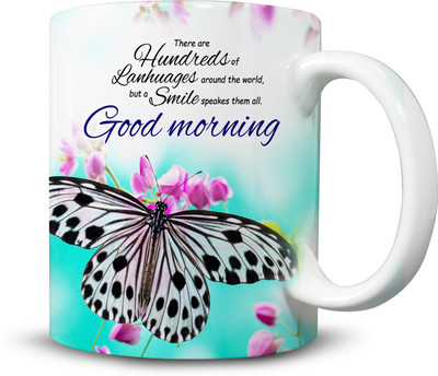 

Ackme Design Good Morning Butterfly, Coffees Ceramic Mug(325 ml), Multicolor