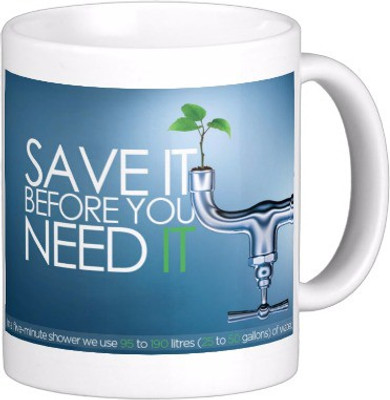 

Exoctic Silver Save Earth Series W008 Ceramic Mug(300 ml), Multicolor
