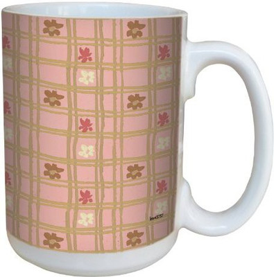 

Tree-Free Greetings Greetings lm43737 Picnic Check Floral by Nel Whatmore Ceramic, 15-Ounce Ceramic Mug(60 ml), Multicolor