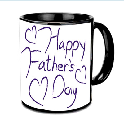 

Raj Laxmi Simple Font Fathers Day Wishes Multicolor Ceramic Mug(3.5 ml), Black