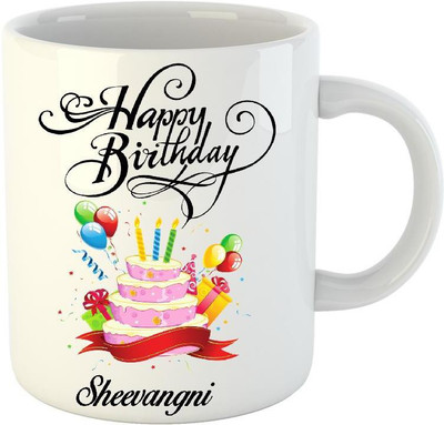 

Huppme Happy Birthday Sheevangni White (350 ml) Ceramic Mug(350 ml)