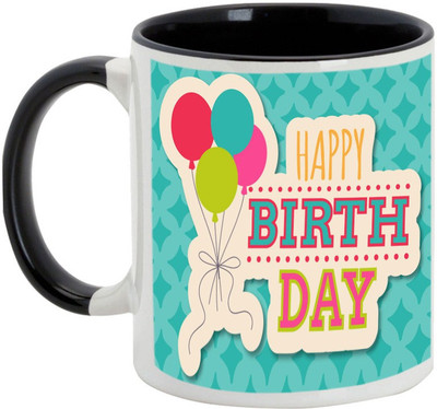 

AllUPrints Happy Birthday My Friend Ceramic Mug(325 ml), Black