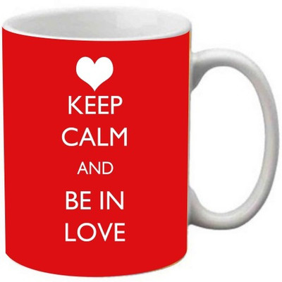 

Maison N Mode Keep Calm And Be In Love Coffee Ceramic Mug(330 ml), Multicolor