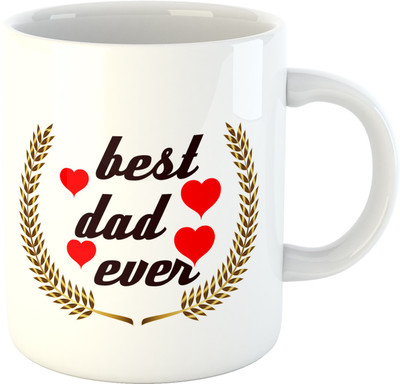 

Deeher Gifts Best Dad Ever Ceramic Mug(330 ml), Multicolor