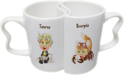 

Ucard Taurus and Scorpio Zodiac Sign Couple Bone China, Ceramic, Porcelain Mug(325 ml), Multicolor
