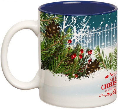 

Prithish Christmas Design 10 Double Color Ceramic Mug(330 ml), Multicolor