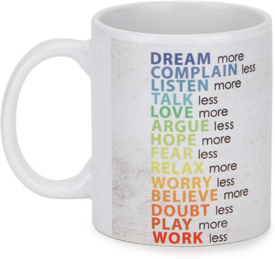 

Posterboy Dream More Ceramic Mug(350 ml), Multicolor