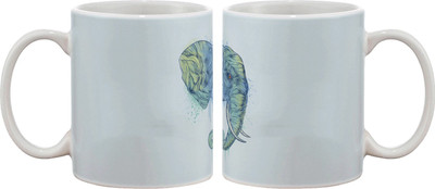 

Artifa Blue Elephant Porcelain, Ceramic Mug(350 ml), Multicolor