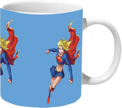 Mooch Wale Super Girl Ceramic Mug(325 ml), Multicolor
