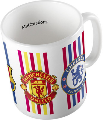 

MiiCreations Printed Football Clubs Ceramic Mug(325 ml), Multicolor