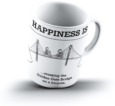 

Ucard Happiness Is1881 Bone China, Ceramic, Porcelain Mug(325 ml), Multicolor