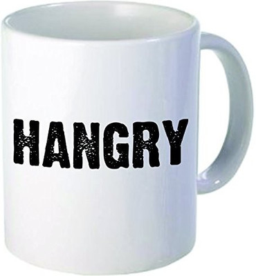 

Rikki Knight Knight Hangry Hungry and Angry Funny Quotes Design Ceramic Coffee Cups, 11 oz, White Ceramic Mug(60 ml), Multicolor