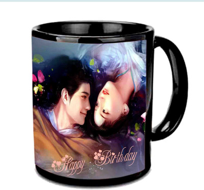 

Raj Laxmi Happy B'day Black For Couples Ceramic Mug(3.5 ml)